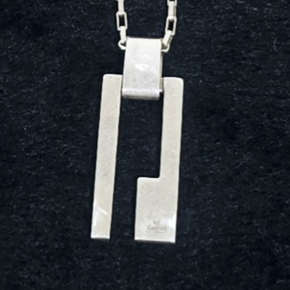 Gucci G motif Pendant and chain top Silver 925 - Picture 1 of 14